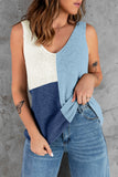 Color Block Knitted Tank Top