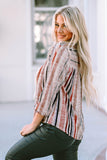 Striped 3/4 Sleeve Blouse