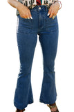 Vintage Casual Pocket Flared Jeans