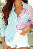 Contrast Striped Print Shirt