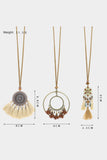 3pcs Bohemian Retro Tasseled Pendant Necklace