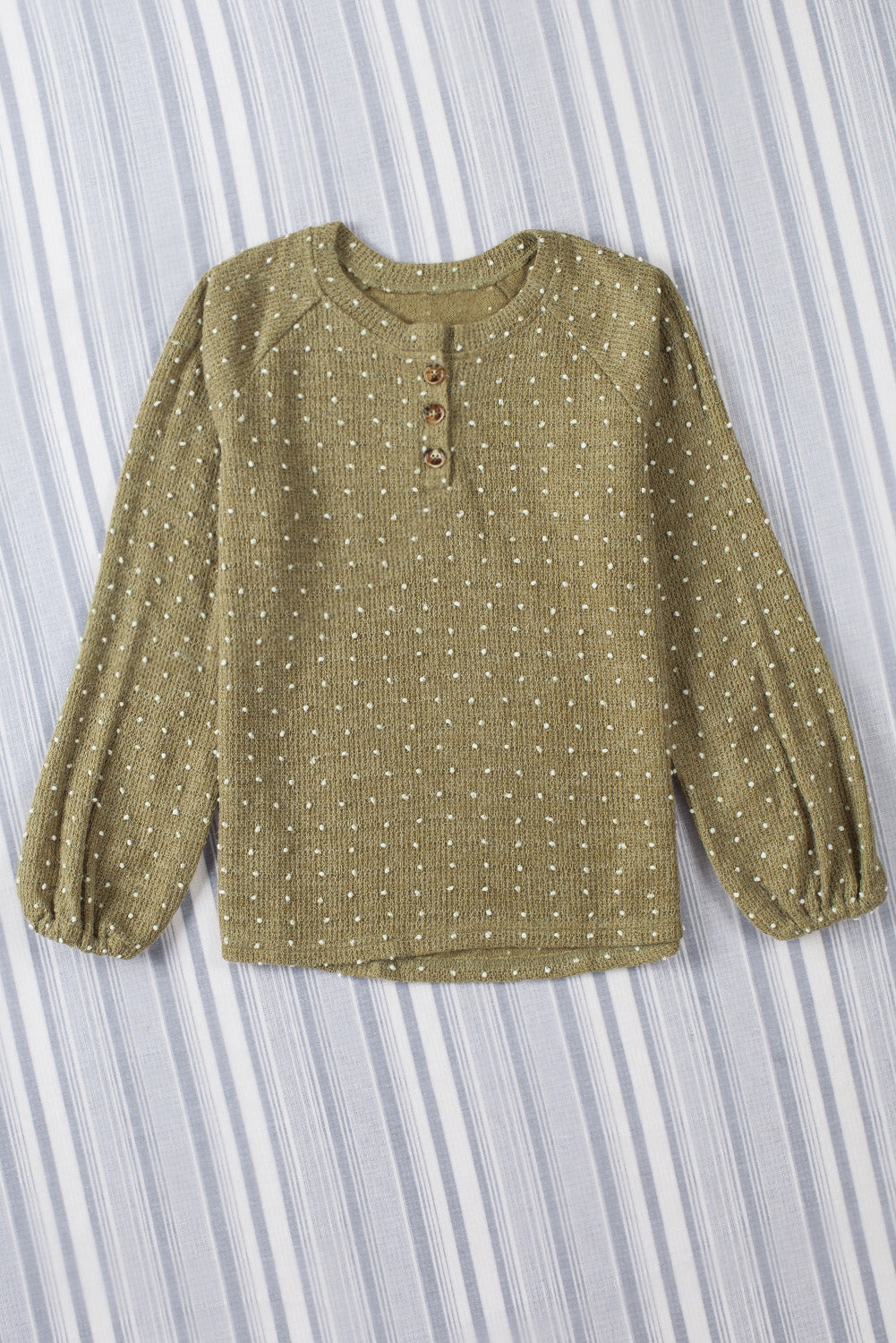 Swiss Dot Raglan Sleeves Knit Top