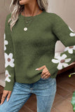 Jet Stream Flower Sleeve Drop Shoulder Sweater