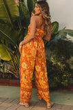 Floral Wide Leg Sleeveless Jumpsuit