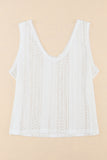 Lace Crochet Open Back U Neck Tank Top