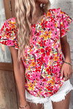 Floral Layered Sleeve Blouse