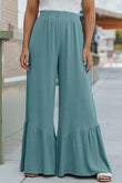 High Waist Ruffled Wide-Leg Pants