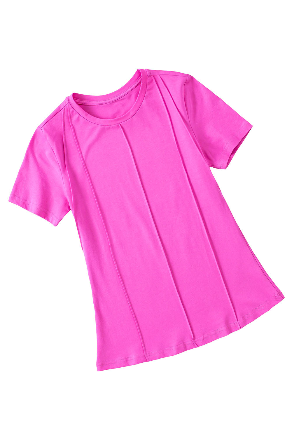 Solid Color Piping Trim Short Sleeve T Shirt