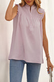 Frilled Tank Top with Buttons