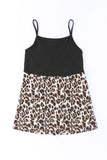 Leopard Patchwork Spaghetti Strap Tank Top