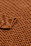 Cardigan marron à boutons et épaules tombantes à col en V 