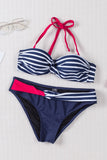 Halter Bandeau Striped Bikini