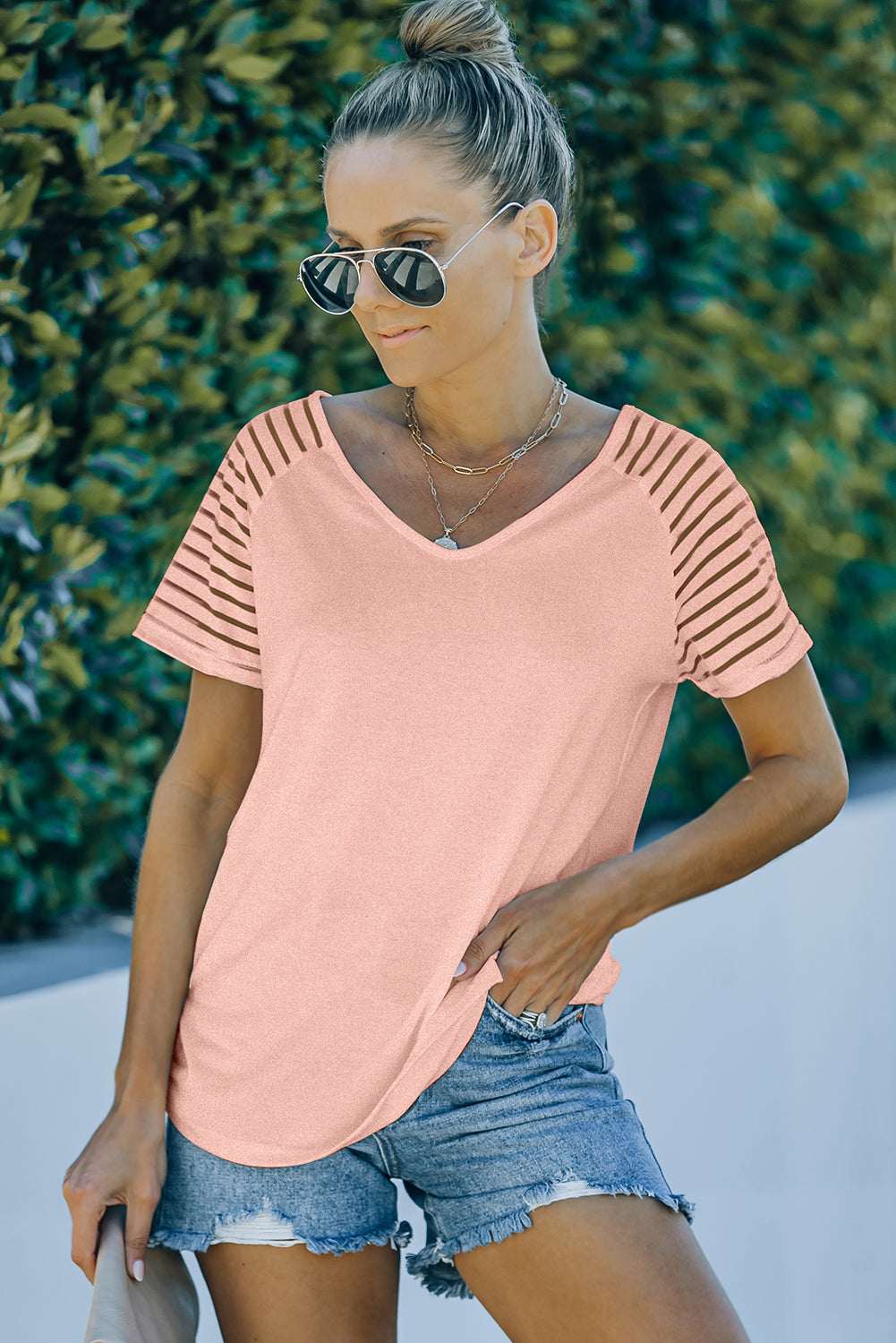 Striped Raglan Sleeve Tee