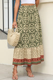 Boho Patchwork Pattern A-line Maxi Skirt