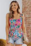 Floral Print Smocked Tank Top