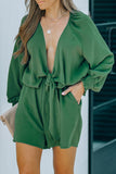 Tie Knot Puff Long Sleeve Romper