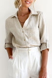 Roll Tab Long Sleeve Relaxed Linen Shirt