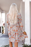 Split Neck Buttons Front Shirt Floral Dress