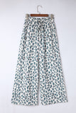 Leopard Print Pocketed Wide Leg Pants