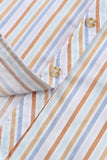 Chemise boutonnée à manches courtes à rayures multicolores 