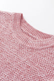 Pull rose à manches évêque en tricot chiné subtil