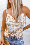 Floral Print Drape Front Tank Top