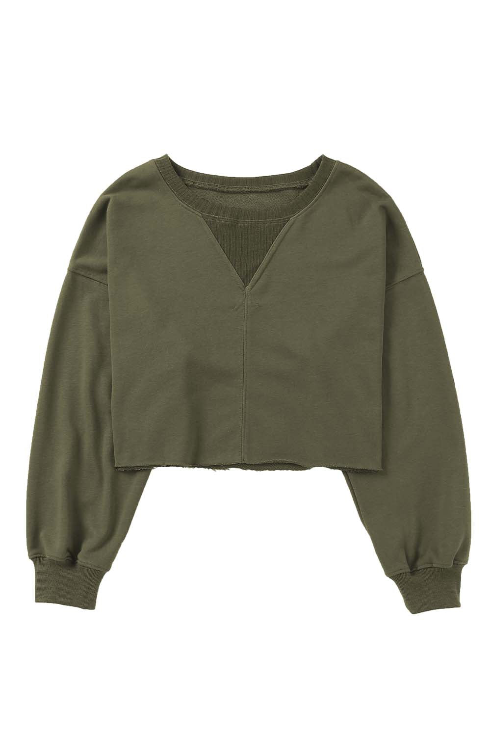 Drop Shoulder Cropped Sweatshirt