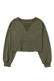 Drop Shoulder Cropped Sweatshirt