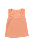 Plain Waffle Knit U Neck Tank Top