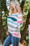 Striped Knit Top with Chest Pocket