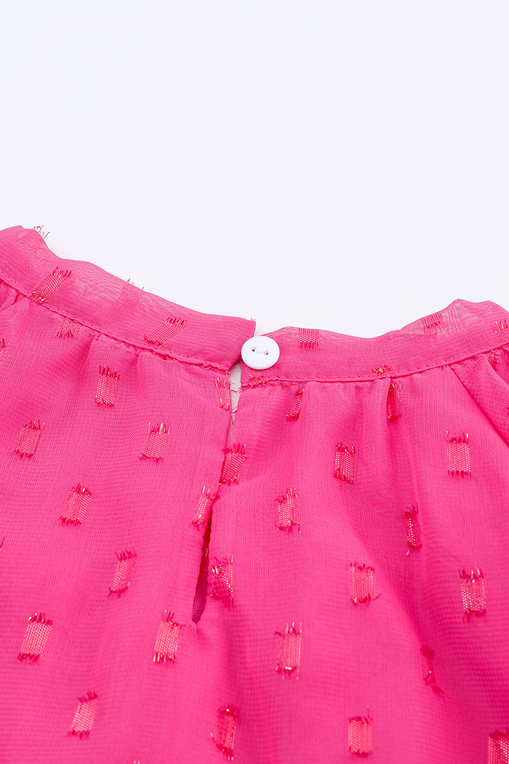 Dotted Gold Stamp Tiered Ruffled Short Sleeve Top