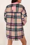 Fuzzy Plaid Corduroy Patchwork Shacket