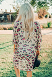 Print Open Front Long Sleeve Kimono