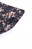 Kimono fluide noir à imprimé floral délicat