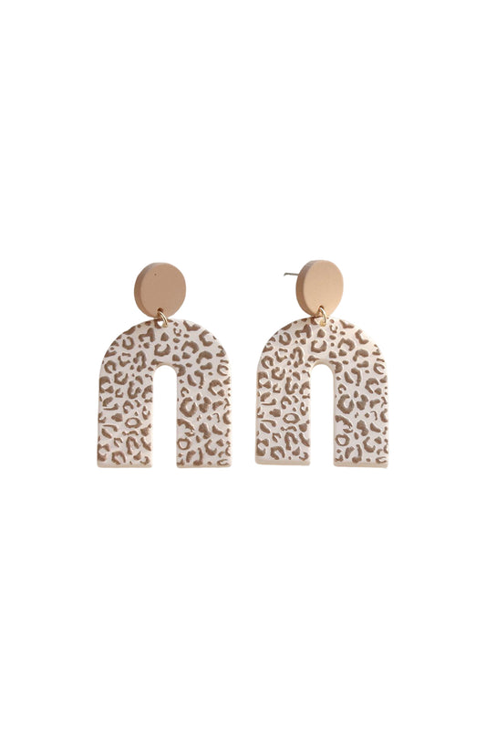 Neutral Animal Print U Shaped Earrings