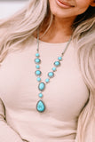 Crackle Turquoise Water Drop Accent Necklace