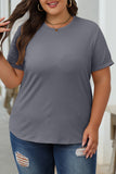 Khaki Casual Plain Crew Neck Tee