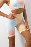 Tie Dye Tummy Control High Waist Skinny Yoga Shorts