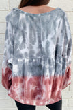 Sweat-shirt ample à manches évêque tie-dye 