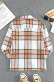 Plaid Print Buttoned Shirt Coat with Pocket