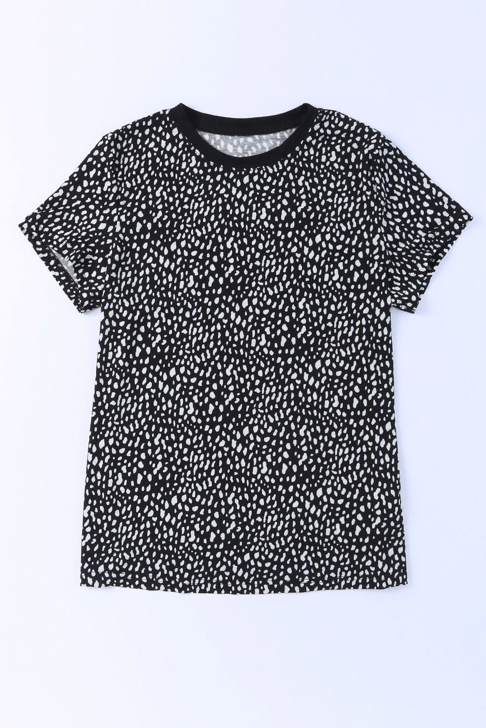 Animal Spotted Print Round Neck Long Sleeve Top