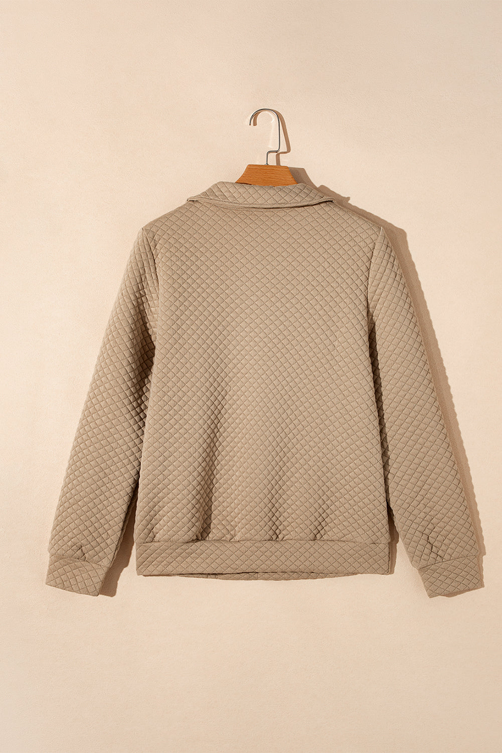 Sweat-shirt marron à carreaux et manches raglan