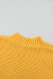 Cardigan jaune en grosse maille ouvert sur le devant