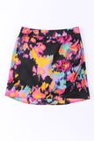 Abstract/Leopard Print Wrap Hem Mini Skirt