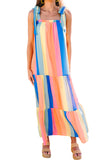 Tiered Tie Shoulder Straps Maxi Dress