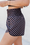 Multicolor Geometric High Waisted Athletic Shorts