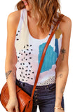 Mixed Abstract Print Racerback Tank Top