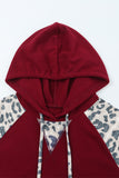 Leopard Contrast Fleece Brushed Hoodie