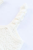 Débardeur blanc en tricot au crochet avec bretelles à volants 