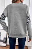 Parchment Leopard Quilted Patchwork Crew Neck Sweatshirt